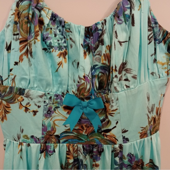 Pinup girl clothing Blue Ella Dress - Picture 3 of 10